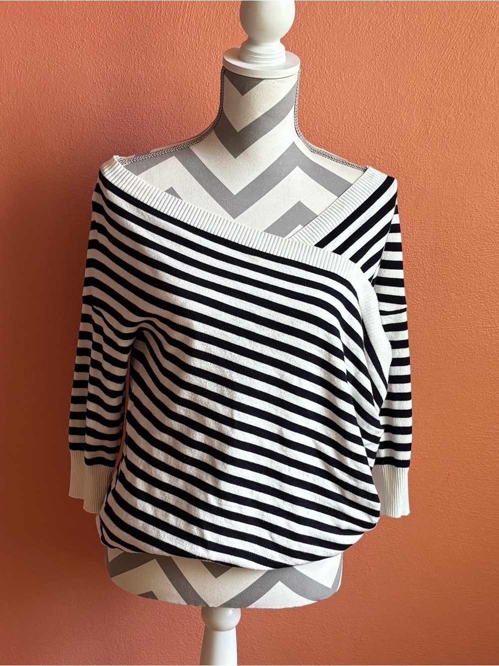 Paisie Striped Sweater in Cream & Black